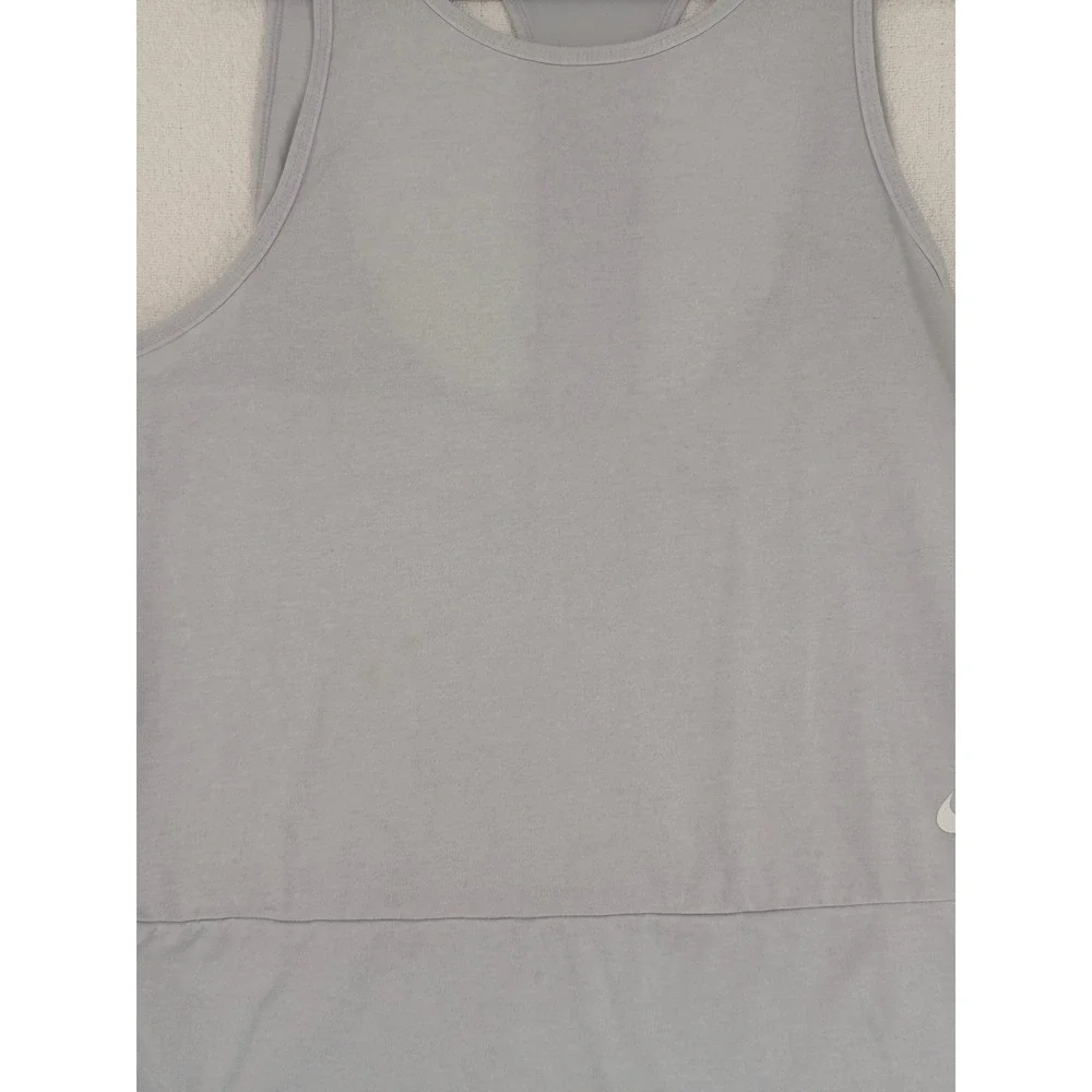 Nike Yoga Training Tank Top Grey Racerback Mesh Back Activewear Womens XL